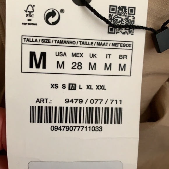 🌹NWT. Zara Sand Cut-out Mini Dress. Size M. - Picture 8 of 10